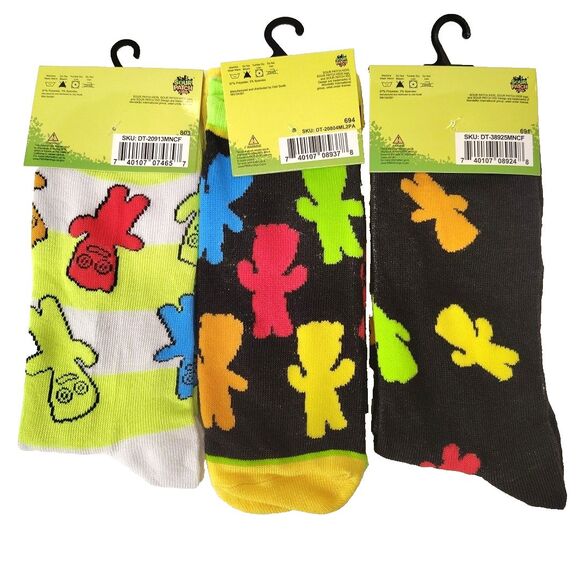Sour Patch Kid 4 pair (2 Crew/2 Ankle) Candy Novelty Men Size 6-12 Socks NWT - Picture 3 of 6